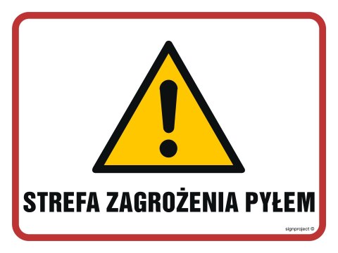 Znak NB024 Strefa zagrożenia pyłem, 300x225 mm, FN - Folia samoprzylepna Znak NB024 Strefa zagrożenia pyłem, 300x225 mm, FN - Folia samoprzylepna