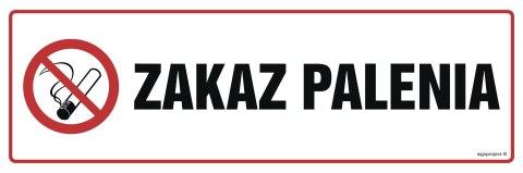 Znak NC013 Zakaz palenia, 750x250 mm, FN - Folia samoprzylepna Znak NC013 Zakaz palenia, 750x250 mm, FN - Folia samoprzylepna