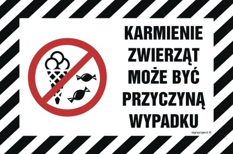 Znak NC021 Karmienie zwierząt może być przyczyną wypadku, 200x133 mm, FN - Folia samoprzylepna Znak NC021 Karmienie zwierząt może być przyczyną wypadku, 200x133 mm, FN - Folia samoprzylepna