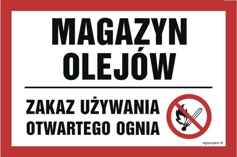 Znak NC065 Magazyn olejów. Zakaz używania otwartego ognia, 200x133 mm, FN - Folia samoprzylepna Znak NC065 Magazyn olejów. Zakaz używania otwartego ognia, 200x133 mm, FN - Folia samoprzylepna