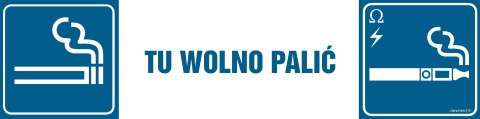 Znak NC099 Tu wolno palić, 800x200 mm, FN - Folia samoprzylepna Znak NC099 Tu wolno palić, 800x200 mm, FN - Folia samoprzylepna