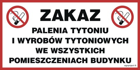 Znak NC109 Zakaz palenia we wszystkich pomieszczeniach, 200x100 mm, PN - Płyta 1 mm Znak NC109 Zakaz palenia we wszystkich pomieszczeniach, 200x100 mm, PN - Płyta 1 mm