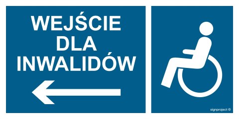 Znak NC114 Wejście dla inwalidów w lewo, 800x400 mm, FN - Folia samoprzylepna Znak NC114 Wejście dla inwalidów w lewo, 800x400 mm, FN - Folia samoprzylepna