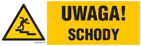 Znak NC120 Uwaga schody - prawostronny, 750x250 mm, FN - Folia samoprzylepna Znak NC120 Uwaga schody - prawostronny, 750x250 mm, FN - Folia samoprzylepna