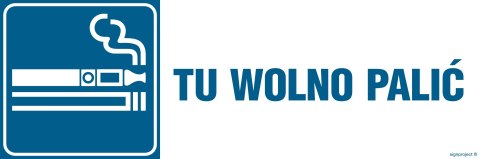 Znak NC121 Tu wolno palić, 900x300 mm, PN - Płyta 1 mm Znak NC121 Tu wolno palić, 900x300 mm, PN - Płyta 1 mm