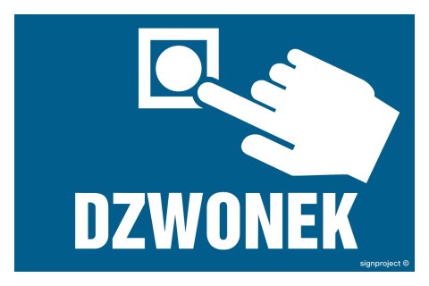 Znak NC128 Dzwonek, 200x300 mm, PN - Płyta 1 mm Znak NC128 Dzwonek, 200x300 mm, PN - Płyta 1 mm