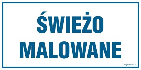 Znak NC130 Świeżo malowane, 400x200 mm, PN - Płyta 1 mm Znak NC130 Świeżo malowane, 400x200 mm, PN - Płyta 1 mm