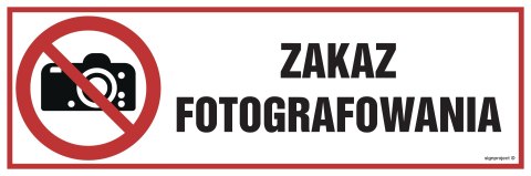 Znak NC134 Zakaz fotografowania, 900x300 mm, FN - Folia samoprzylepna Znak NC134 Zakaz fotografowania, 900x300 mm, FN - Folia samoprzylepna
