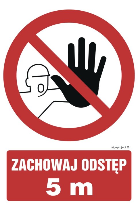 Znak NC136 Zachowaj odstęp 5m, 450x300 mm, FN - Folia samoprzylepna Znak NC136 Zachowaj odstęp 5m, 450x300 mm, FN - Folia samoprzylepna