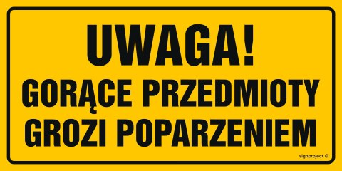 Znak ND030 Uwaga gorące przedmioty grozi oparzeniem, 400x200 mm, FN - Folia samoprzylepna Znak ND030 Uwaga gorące przedmioty grozi oparzeniem, 400x200 mm, FN - Folia samoprzylepna