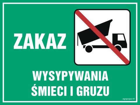 Znak OB010 Zakaz wysypywania śmieci i gruzu, 400x300 mm, PN - Płyta 1 mm Znak OB010 Zakaz wysypywania śmieci i gruzu, 400x300 mm, PN - Płyta 1 mm