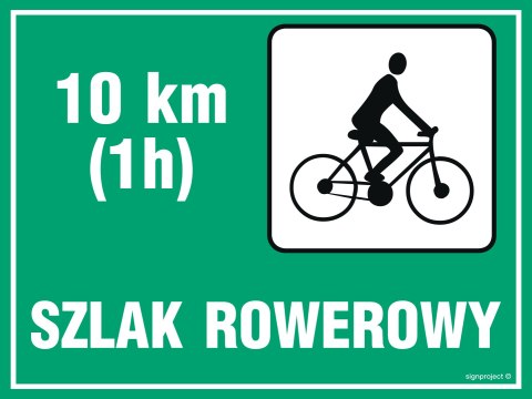 Znak OC005 Szlak rowerowy długość, 400x300 mm, PN - Płyta 1 mm Znak OC005 Szlak rowerowy długość, 400x300 mm, PN - Płyta 1 mm