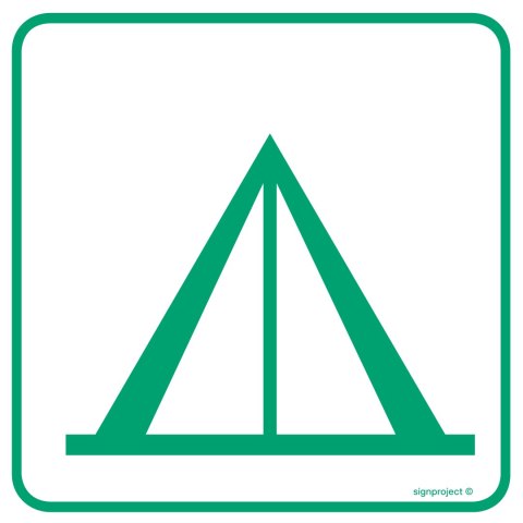 Znak OD016 Pole namiotowe, 200x200 mm, PN - Płyta 1 mm Znak OD016 Pole namiotowe, 200x200 mm, PN - Płyta 1 mm