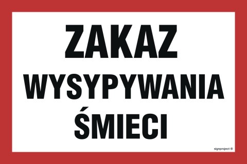 Znak OD020 Zakaz wysypywania śmieci, 450x300 mm, FN - Folia samoprzylepna Znak OD020 Zakaz wysypywania śmieci, 450x300 mm, FN - Folia samoprzylepna