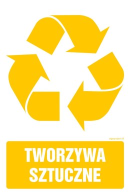 Znak OD115 Etykieta na pojemniki na odpady Tworzywa sztuczne, 100x150 mm, FN - Folia samoprzylepna