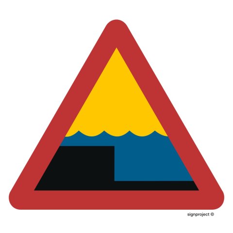 Znak OE005 Nagły uskok, 350x350 mm, ON - Blacha ocynk Znak OE005 Nagły uskok, 350x350 mm, ON - Blacha ocynk