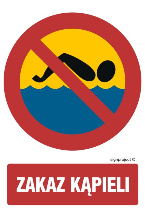 Znak OE018 Zakaz kąpieli, 500x750 mm, PN - Płyta 1 mm Znak OE018 Zakaz kąpieli, 500x750 mm, PN - Płyta 1 mm