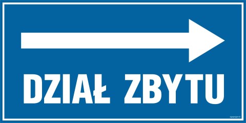 Znak PA025 Dział zbytu - kierunek w prawo, 600x300 mm, PN - Płyta 1 mm Znak PA025 Dział zbytu - kierunek w prawo, 600x300 mm, PN - Płyta 1 mm