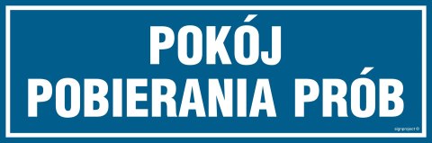 Znak PA061 Pokój pobierania prób, 300x100 mm, PN - Płyta 1 mm Znak PA061 Pokój pobierania prób, 300x100 mm, PN - Płyta 1 mm