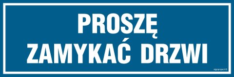 Znak PA068 Proszę zamykać drzwi, 600x200 mm, FN - Folia samoprzylepna Znak PA068 Proszę zamykać drzwi, 600x200 mm, FN - Folia samoprzylepna