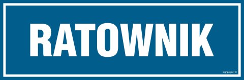 Znak PA072 Ratownik, 300x100 mm, PN - Płyta 1 mm Znak PA072 Ratownik, 300x100 mm, PN - Płyta 1 mm