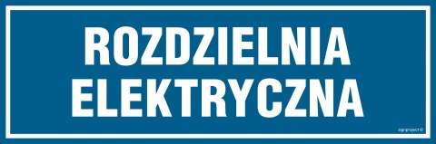 Znak PA074 Rozdzielnia elektryczna, 150x50 mm, PN - Płyta 1 mm Znak PA074 Rozdzielnia elektryczna, 150x50 mm, PN - Płyta 1 mm