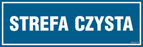 Znak PA078 Strefa czysta, 300x100 mm, FN - Folia samoprzylepna Znak PA078 Strefa czysta, 300x100 mm, FN - Folia samoprzylepna