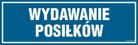 Znak PA090 Wydawanie posiłków, 300x100 mm, PN - Płyta 1 mm Znak PA090 Wydawanie posiłków, 300x100 mm, PN - Płyta 1 mm