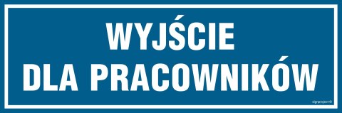 Znak PA091 Wyjście dla pracowników, 300x100 mm, FN - Folia samoprzylepna Znak PA091 Wyjście dla pracowników, 300x100 mm, FN - Folia samoprzylepna