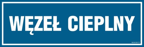 Znak PA093 Węzeł cieplny, 300x100 mm, PN - Płyta 1 mm Znak PA093 Węzeł cieplny, 300x100 mm, PN - Płyta 1 mm