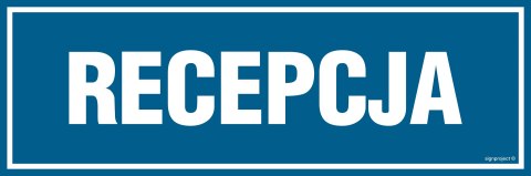 Znak PA138 Recepcja, 150x50 mm, PN - Płyta 1 mm Znak PA138 Recepcja, 150x50 mm, PN - Płyta 1 mm