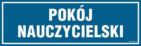 Znak PA151 Pokój nauczycielski, 300x100 mm, PN - Płyta 1 mm Znak PA151 Pokój nauczycielski, 300x100 mm, PN - Płyta 1 mm