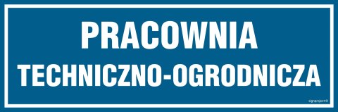 Znak PA157 Pracownia techniczno-ogrodnicza, 150x50 mm, PN - Płyta 1 mm Znak PA157 Pracownia techniczno-ogrodnicza, 150x50 mm, PN - Płyta 1 mm