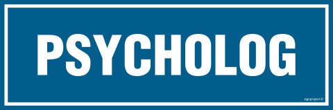 Znak PA158 Psycholog, 150x50 mm, PN - Płyta 1 mm Znak PA158 Psycholog, 150x50 mm, PN - Płyta 1 mm