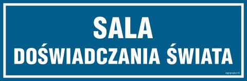 Znak PA159 Sala doświadczania świata, 150x50 mm, FN - Folia samoprzylepna Znak PA159 Sala doświadczania świata, 150x50 mm, FN - Folia samoprzylepna