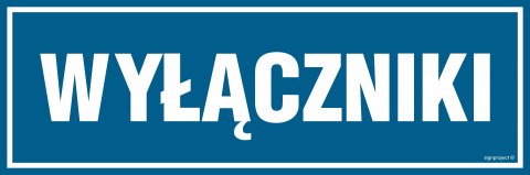 Znak PA210 Wyłączniki, 150x50 mm, PN - Płyta 1 mm Znak PA210 Wyłączniki, 150x50 mm, PN - Płyta 1 mm
