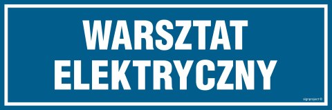 Znak PA243 Warsztat elektryczny, 150x50 mm, FN - Folia samoprzylepna Znak PA243 Warsztat elektryczny, 150x50 mm, FN - Folia samoprzylepna