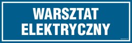 Znak PA243 Warsztat elektryczny, 600x200 mm, FN - Folia samoprzylepna