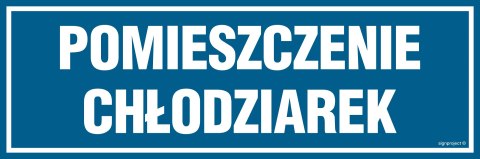 Znak PA271 Pomieszczenie chłodziarek, 600x200 mm, PN - Płyta 1 mm Znak PA271 Pomieszczenie chłodziarek, 600x200 mm, PN - Płyta 1 mm