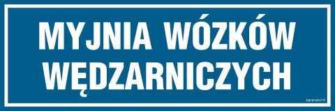 Znak PA285 Myjnia wózków wędzarniczych, 300x100 mm, PN - Płyta 1 mm Znak PA285 Myjnia wózków wędzarniczych, 300x100 mm, PN - Płyta 1 mm