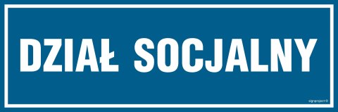 Znak PA289 Dział socjalny, 600x200 mm, PN - Płyta 1 mm Znak PA289 Dział socjalny, 600x200 mm, PN - Płyta 1 mm