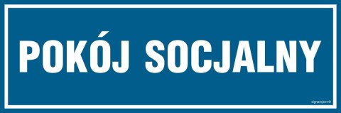 Znak PA290 Pokój socjalny, 600x200 mm, PN - Płyta 1 mm Znak PA290 Pokój socjalny, 600x200 mm, PN - Płyta 1 mm