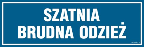 Znak PA297 Szatnia brudna odzież, 150x50 mm, FN - Folia samoprzylepna Znak PA297 Szatnia brudna odzież, 150x50 mm, FN - Folia samoprzylepna