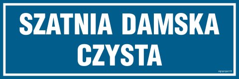 Znak PA299 Szatnia damska czysta, 300x100 mm, FN - Folia samoprzylepna Znak PA299 Szatnia damska czysta, 300x100 mm, FN - Folia samoprzylepna
