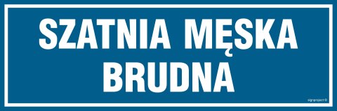 Znak PA304 Szatnia męska brudna, 300x100 mm, PN - Płyta 1 mm Znak PA304 Szatnia męska brudna, 300x100 mm, PN - Płyta 1 mm