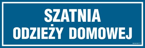 Znak PA306 Szatnia odzieży domowej, 600x200 mm, PN - Płyta 1 mm Znak PA306 Szatnia odzieży domowej, 600x200 mm, PN - Płyta 1 mm