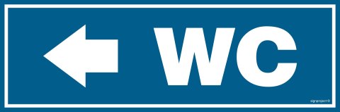 Znak PA309 WC Kierunek w lewo, 150x50 mm, PN - Płyta 1 mm Znak PA309 WC Kierunek w lewo, 150x50 mm, PN - Płyta 1 mm