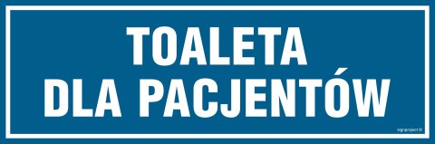 Znak PA314 Toaleta dla pacjentów, 300x100 mm, PN - Płyta 1 mm Znak PA314 Toaleta dla pacjentów, 300x100 mm, PN - Płyta 1 mm