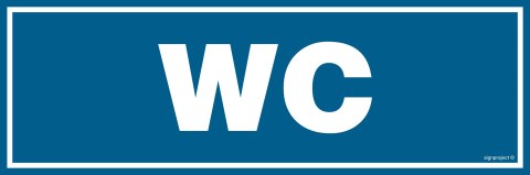 Znak PA321 WC, 150x50 mm, PN - Płyta 1 mm Znak PA321 WC, 150x50 mm, PN - Płyta 1 mm