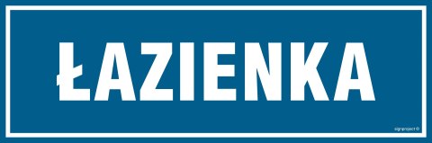 Znak PA323 Łazienka, 150x50 mm, PN - Płyta 1 mm Znak PA323 Łazienka, 150x50 mm, PN - Płyta 1 mm